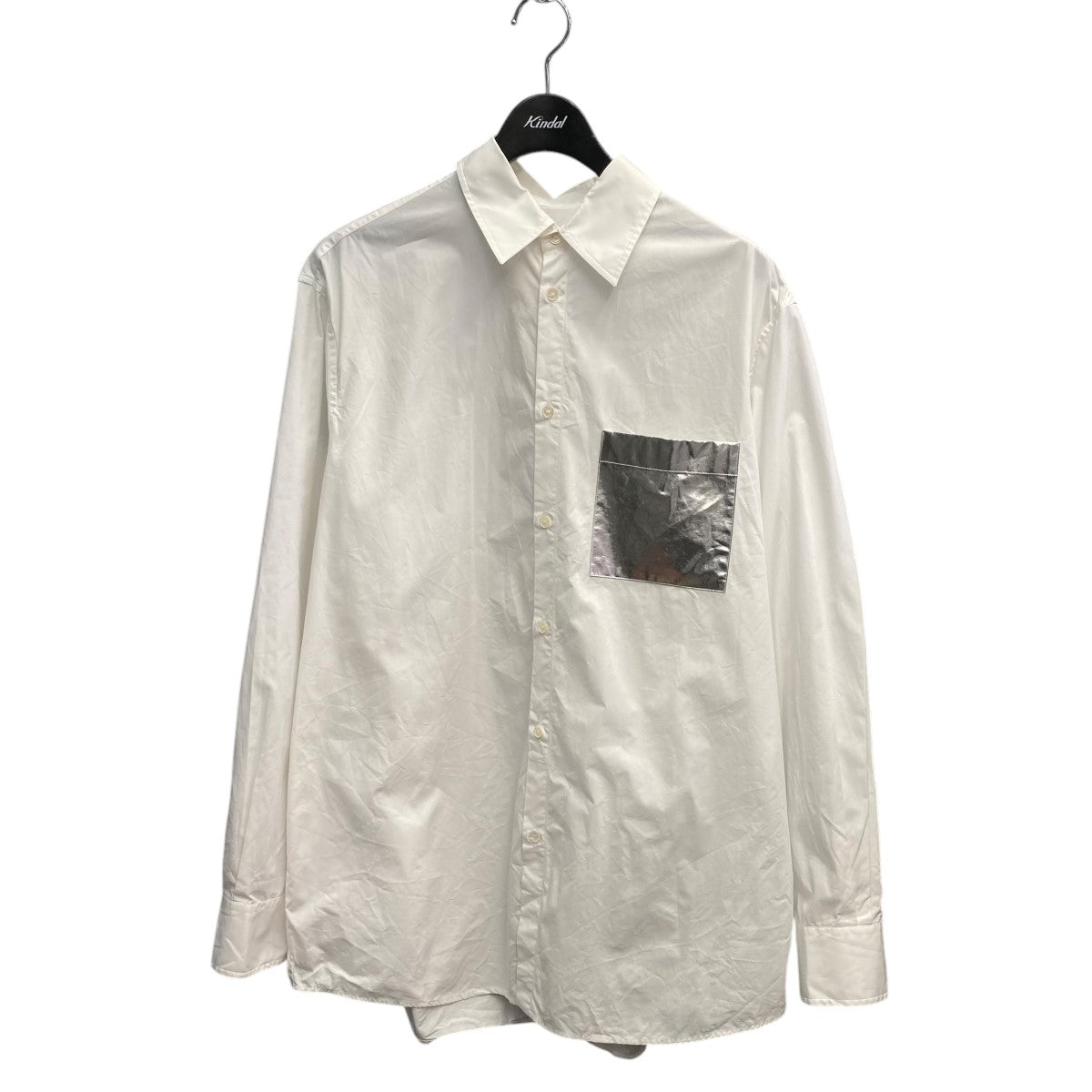 White Shirt With Silver Pocket In Metal長袖シャツXV3CIA97878