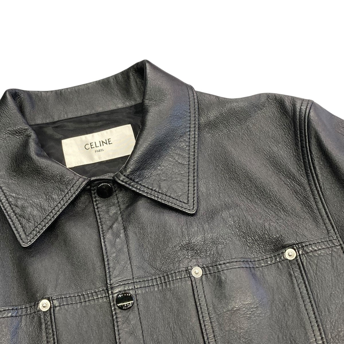 CELINE(セリーヌ) 20AWレザートラッカージャケット2E677269L 2E677269L