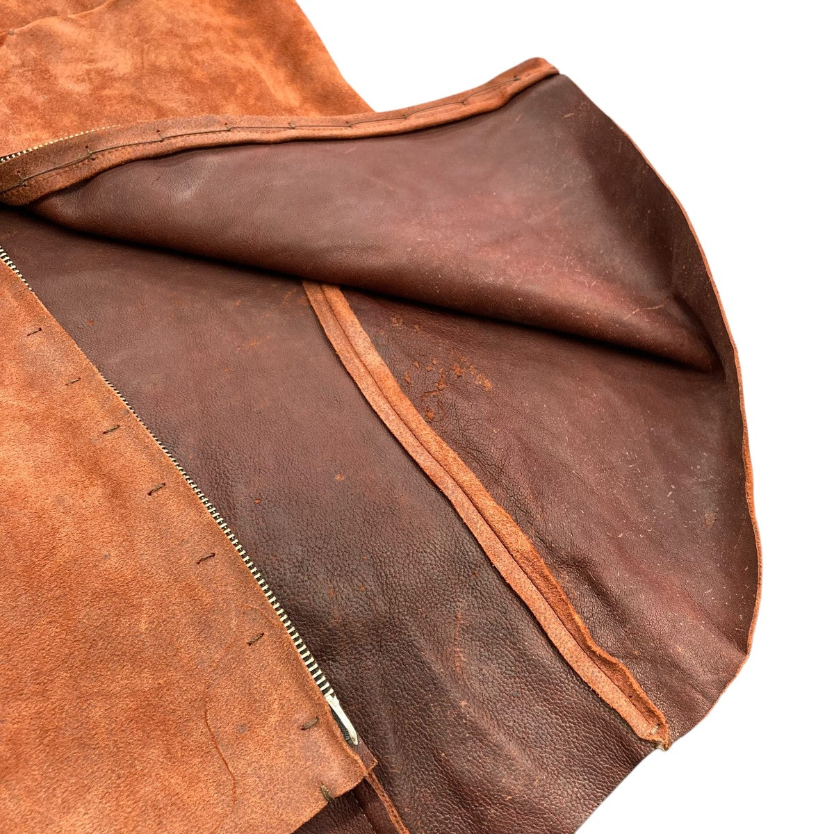 m．a+(エムエークロス) 19AWCamel Reverse Leather Biker Jacket