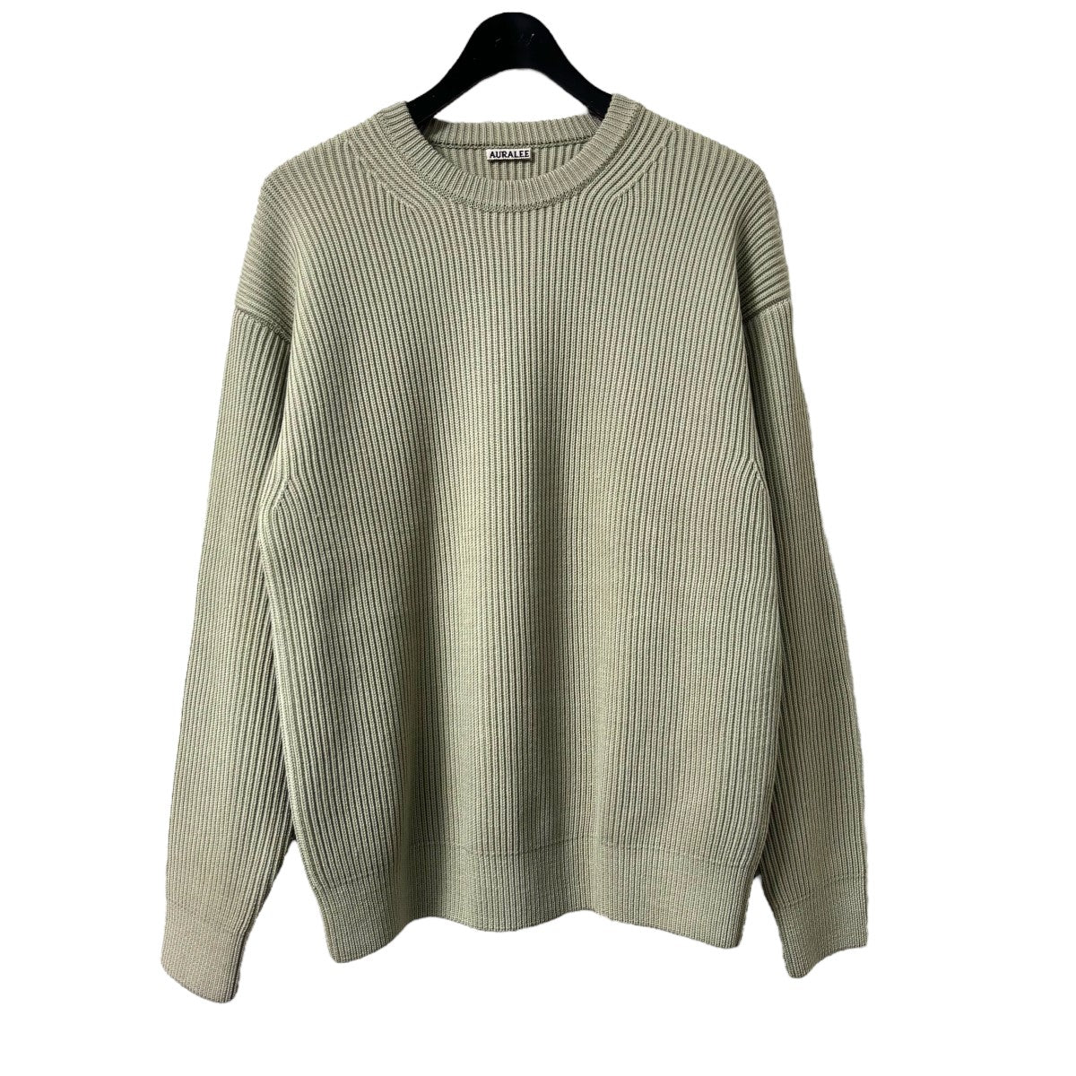 19AWSUPER FINE WOOL RIB KNIT BIG P OクルーネックニットA9AP01RK