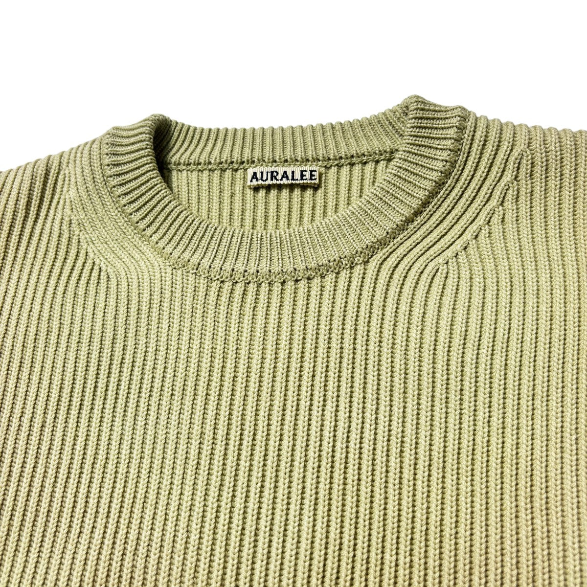 19AWSUPER FINE WOOL RIB KNIT BIG P OクルーネックニットA9AP01RK