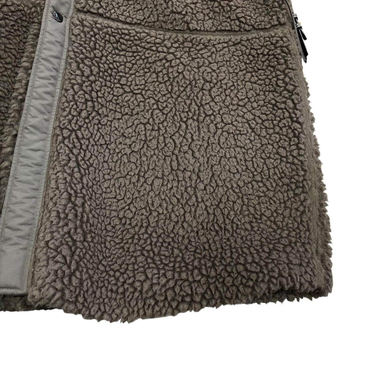 67g24 HYKE ハイク ノーカラー ボアロングコート212-17175 1 HYKE(ハイク) 21AWFAUX SHEARLING COATノーカラーボアコート212