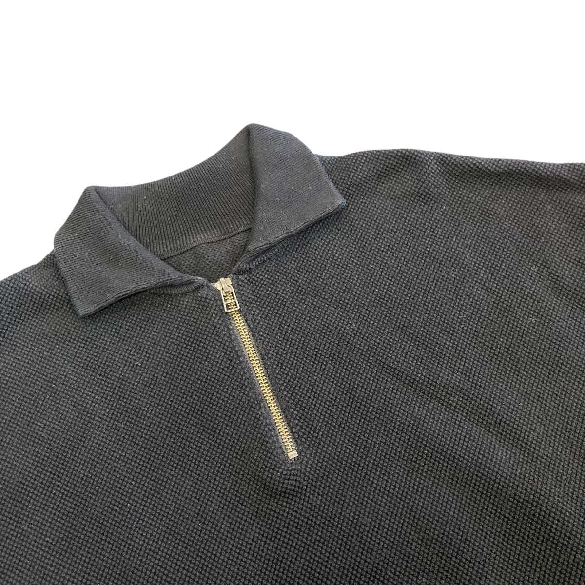 crepuscule(クレプスキュール) Moss stitch Half Zip Poloハーフ
