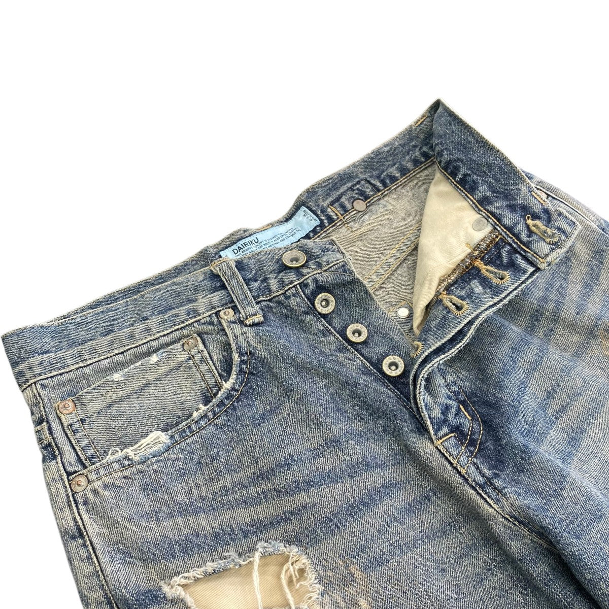 DAIRIKU(ダイリク) 24SSDamage Straight Denim Pantsデニム DAIRIKU(ダイリク) 24SSDamage Straight Denim Pantsデニム