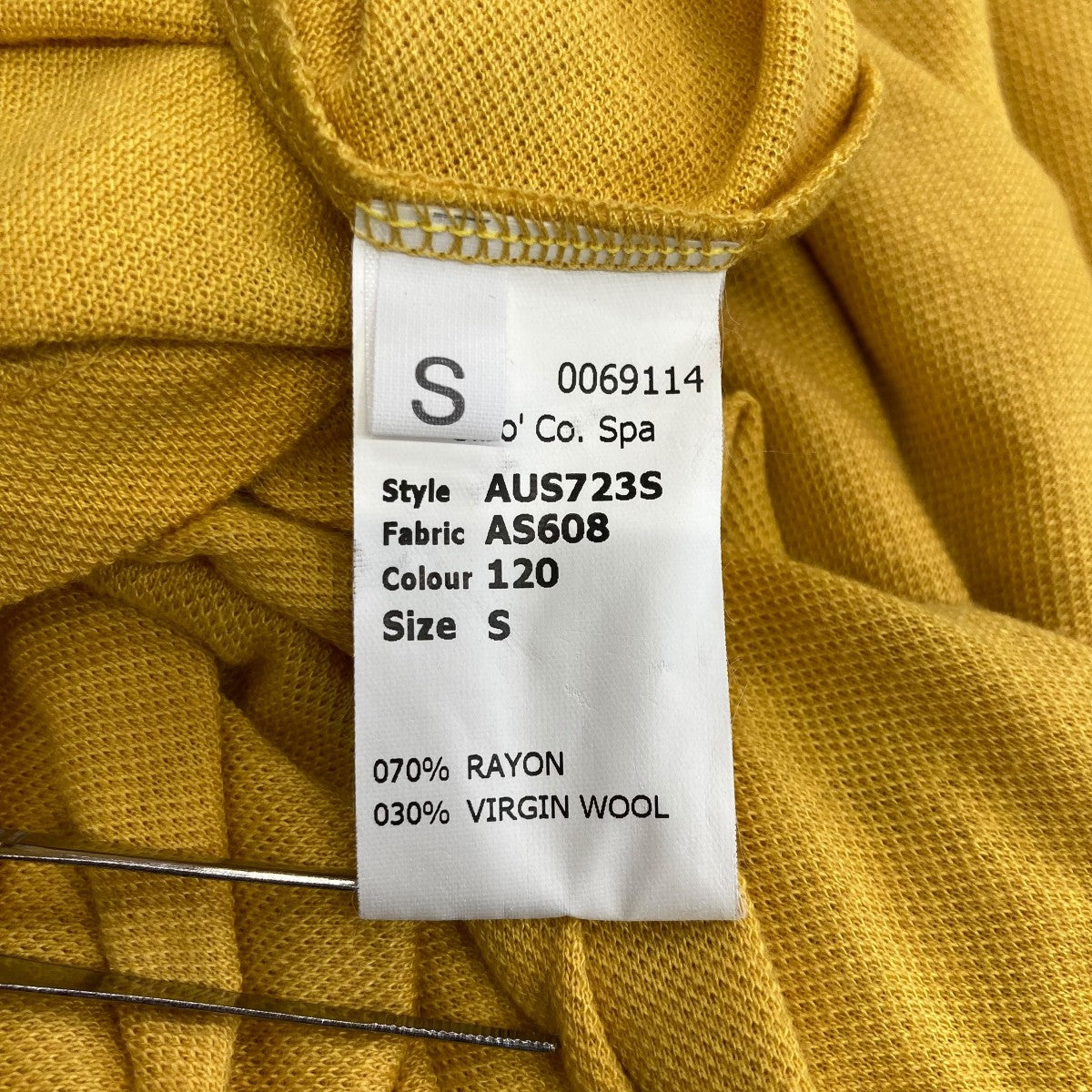 ジョンガリアーノ JOHN GALLIANO ポロシャツ AUS723S イエロー サイズ：S JOHN GALLIANO(ジョンガリアーノ) ポロシャツAUS723S AUS723S
