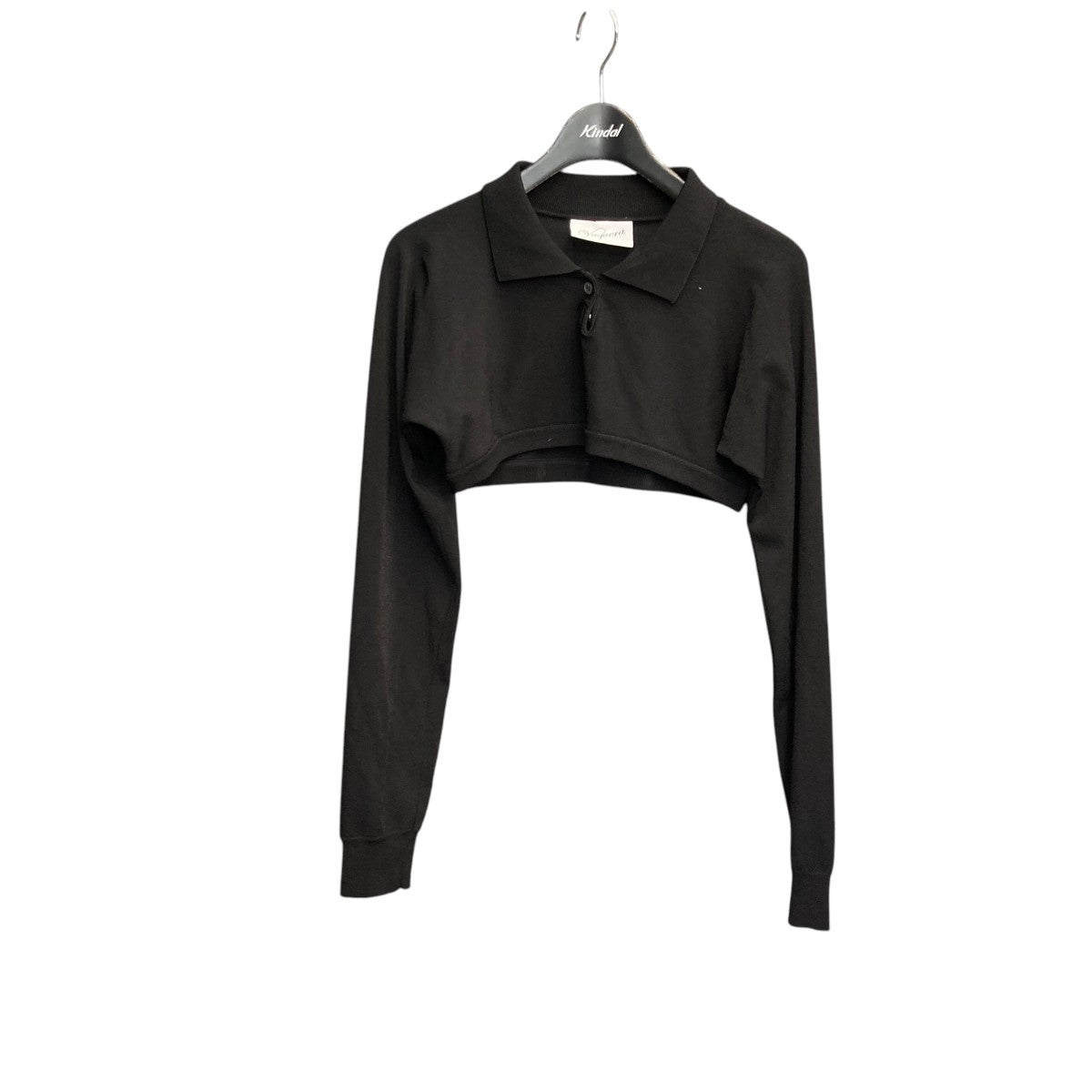 ヴァケラ VAQUERA cropped knit polo shirt ニットポロシャツ VAQ07N006-1 ブラック サイズ：XL VAQUERA(ヴァケラ) cropped knit polo shirtニットポロシャツ