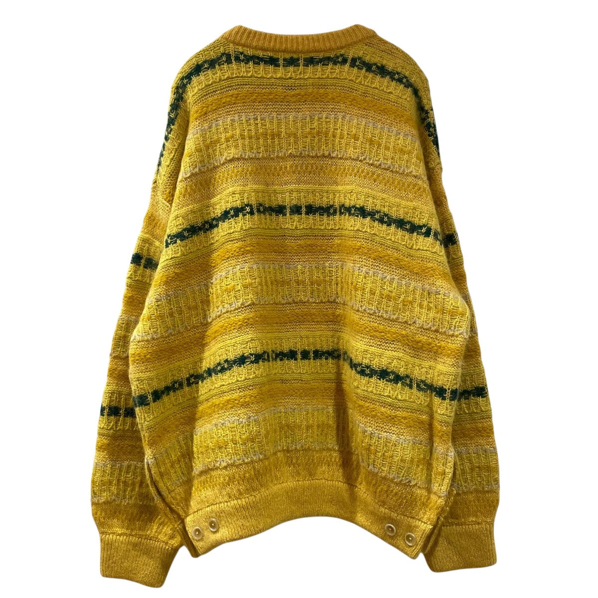 5.8万 新品 シュタイン シルク モヘア ニット カーディガン 黄 stein(シュタイン) 22AWSILK MOHAIR FAIR ISLE KNIT CARDIGAN