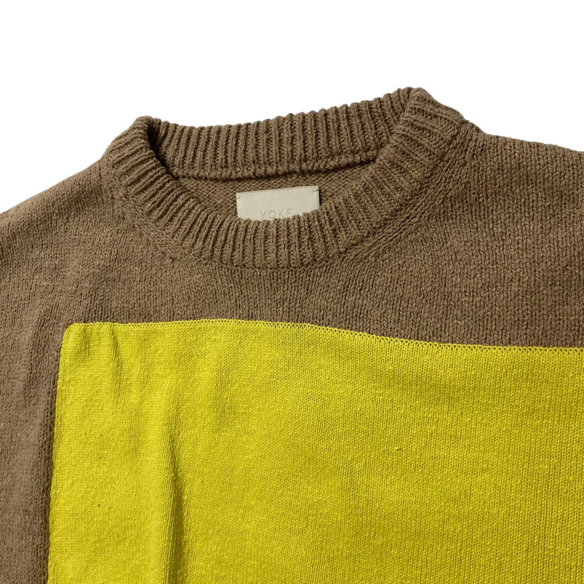 YOKE ヨーク ニット ブラウン ブルー サイズ:3 | 24SS クルーネック