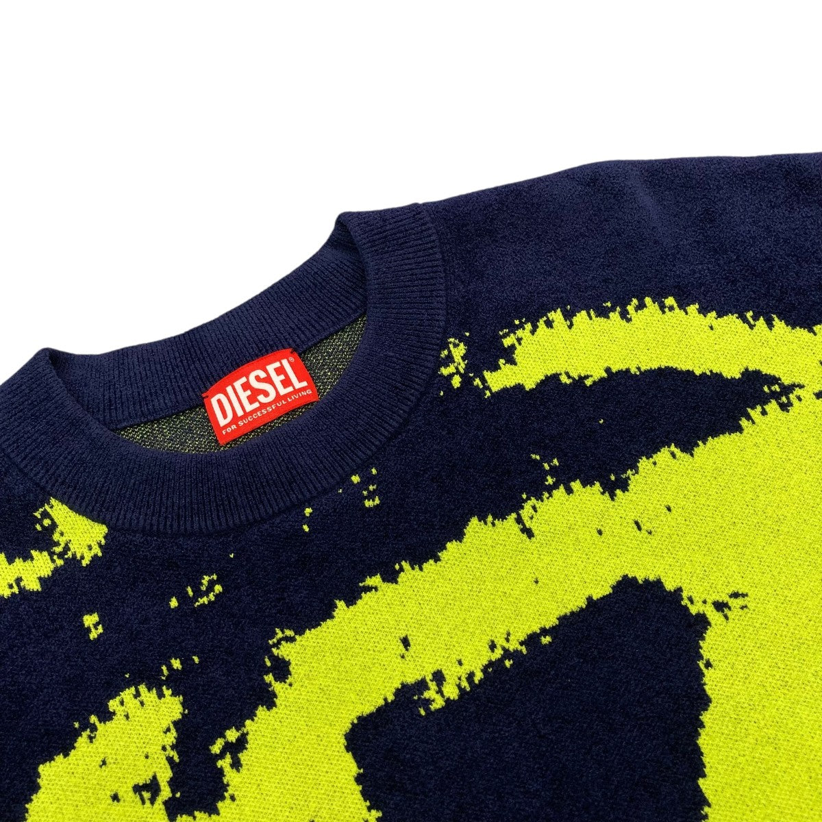 DIESEL(ディーゼル) 長袖ニットA13378 A13378 ネイビー×イエロー