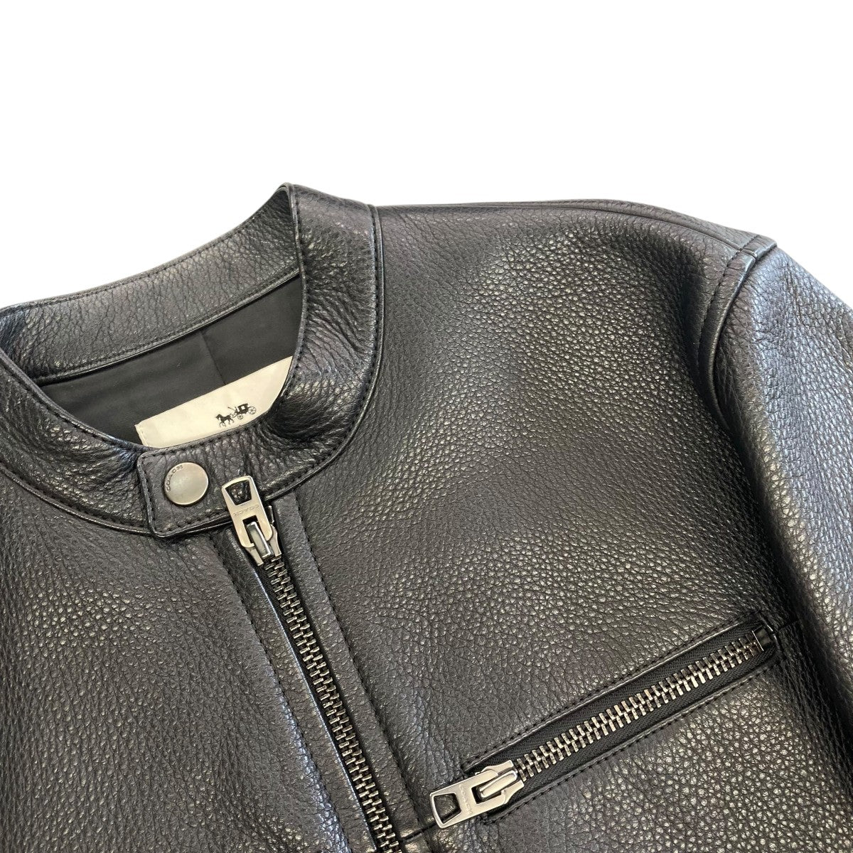 COACH ブラック レザージャケット Sサイズ COACH(コーチ) / レザーレーサージャケット/レザージャケット