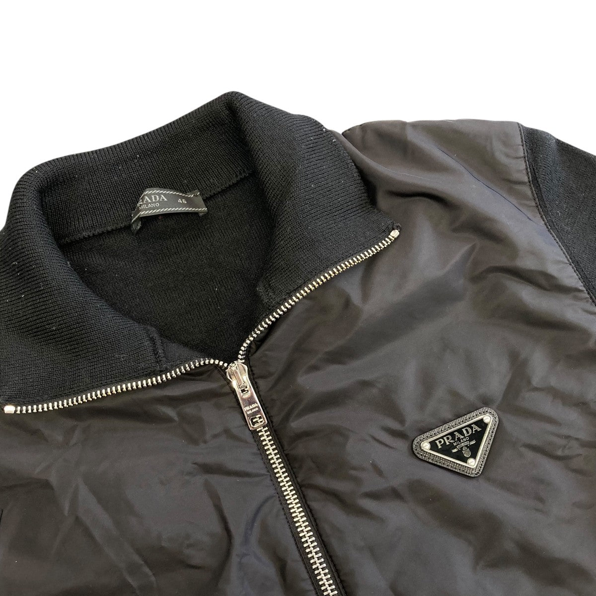 PRADA ナイロンジャケット　プラダ　M プラダ PRADA ジップアップ SGA278 ロゴプレート アウター