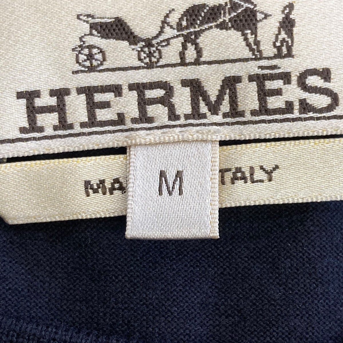 HERMES エルメス Tシャツ・カットソー 38(S位) 白x黒(総柄) 【古着】