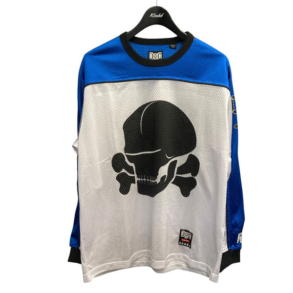 Supreme×BOUNTY HUNTER MESH MOTO JERSEYゲームシャツ ホワイト×ブルー