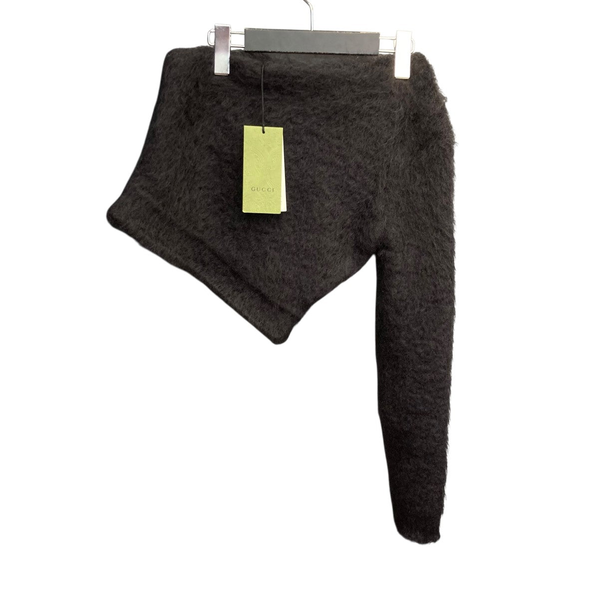 グッチ GUCCI 23AW Mohair blend one shoulder top モヘヤワンショルダーニット 761094 ブラック サイズ： GUCCI(グッチ) 23AWMohair blend one shoulder topモヘヤワン