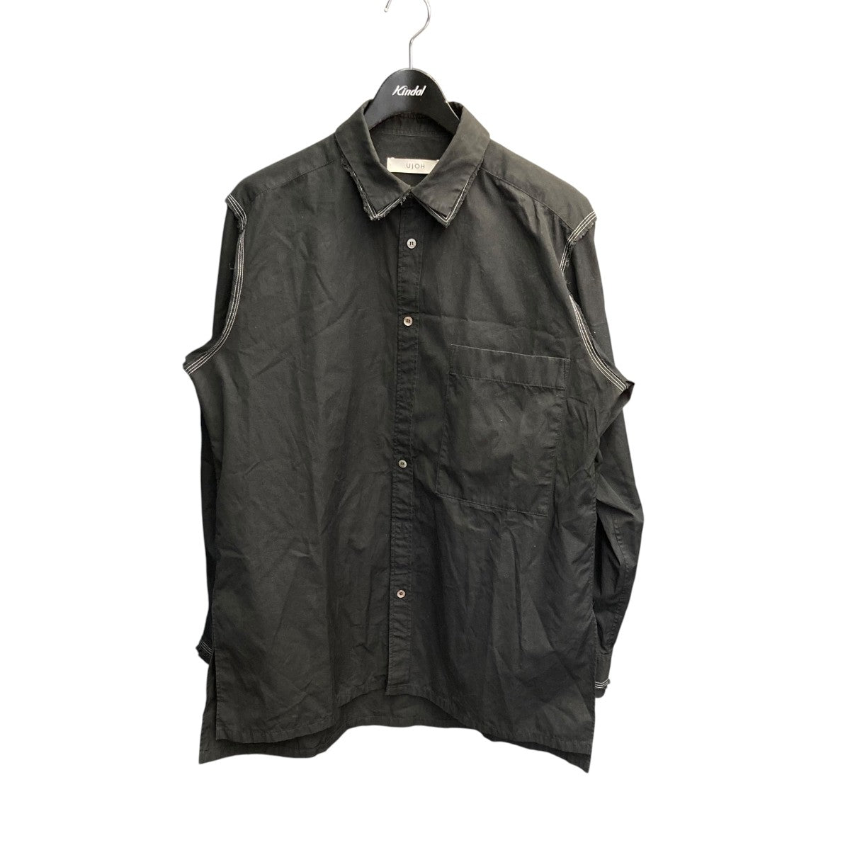 【古着】ウジョー 22ss Half Sleeve Lace Shirts UJOH/ウジョ―】シャツ ZIP Half Sleeve Shirt U751-B05-902