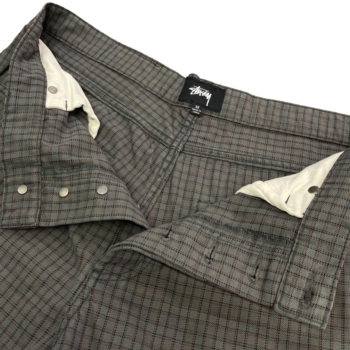 神サイズ 美品 stussy ステューシー 灰 グレーチェック ジーンズ パンツ 神サイズ 美品 stussy ステューシー 灰 グレーチェック ジーンズ