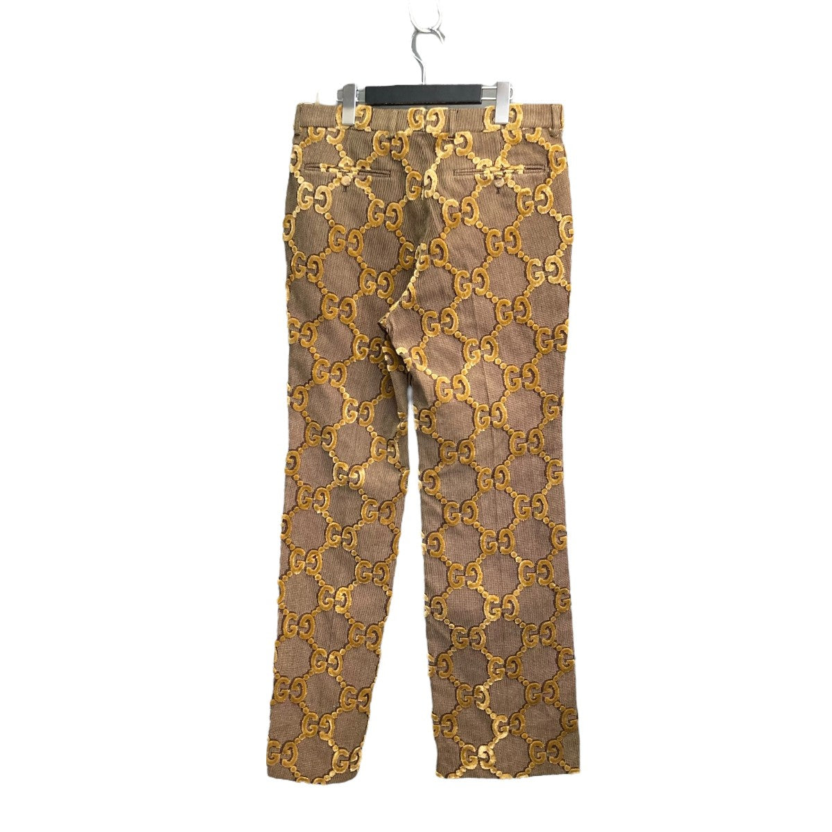 【美品】グッチGUCCIコットンスラックス　ブラック グッチ メンズ ウェアGGコットンヴィスコース フォーマルパンツ