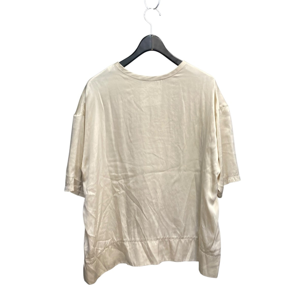 【美品】Chaos シルクフィブリルTシャツ　モカ 大人のための名品トップス『Chaos』シルクフィブリルTシャツ