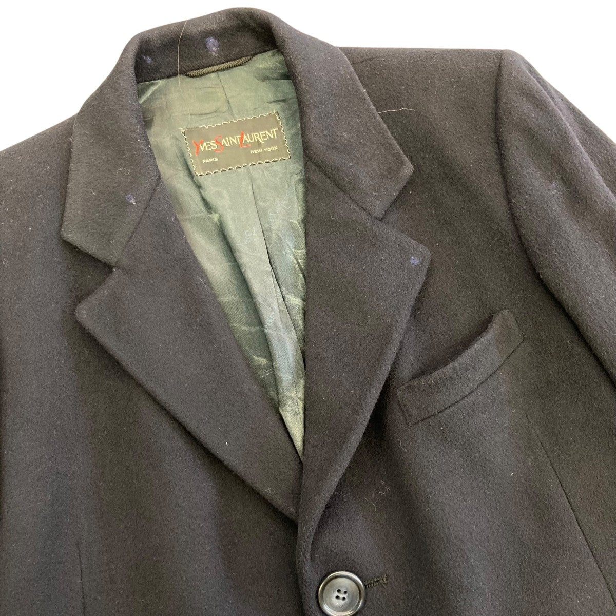美品 80s Yves Saint Laurent ロングチェスターコート M 美品 80s Yves Saint Laurent ロングチェスターコート M