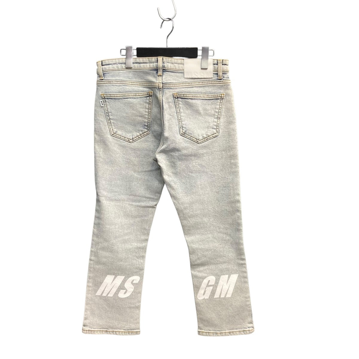 美品❤️未使用MSGM❤️イタリア製デニムフレアスカートSサイズ MSGM(エムエスジーエム) 総柄スカート ブルー×ホワイト サイズ