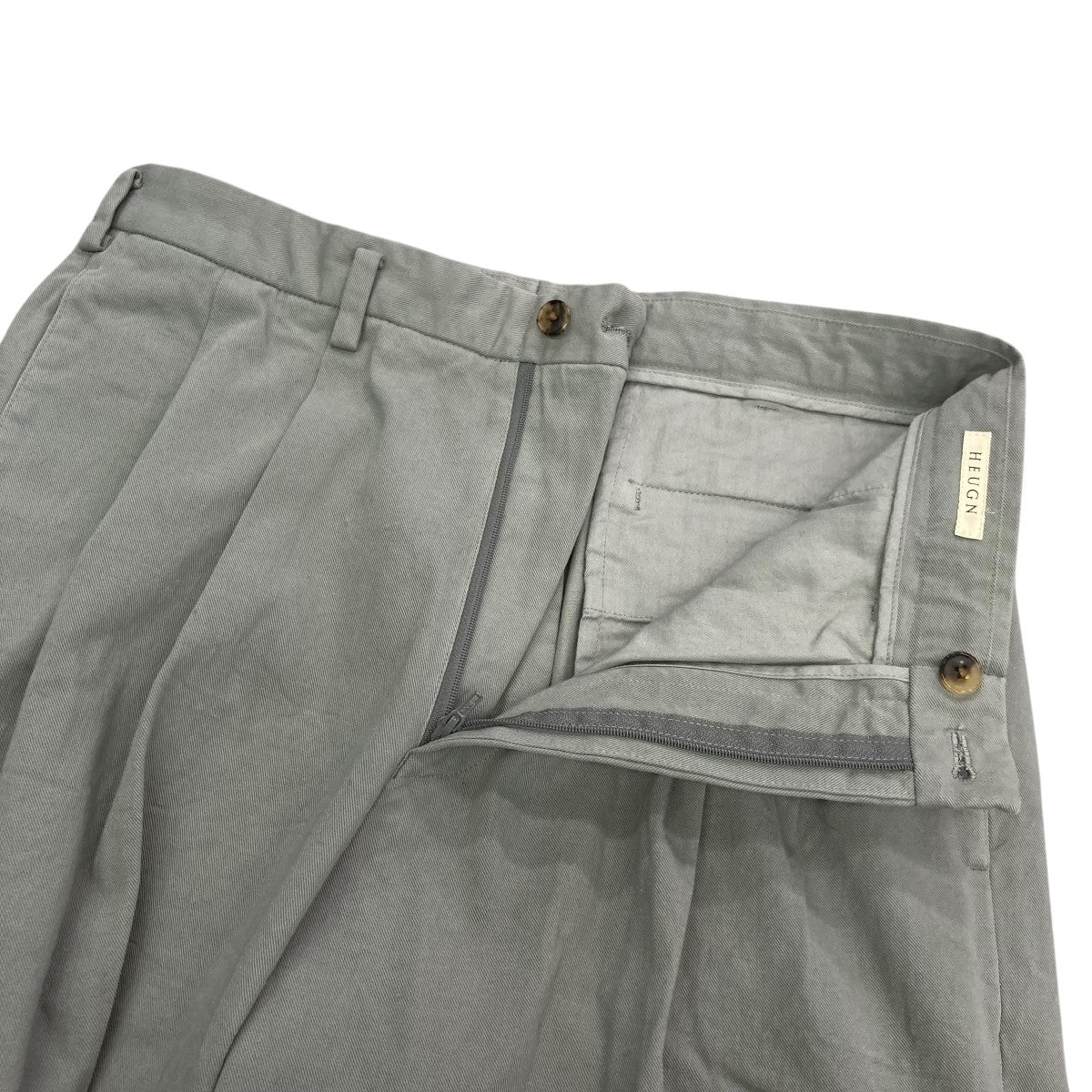 【美品】HEUGN TROUSER006 HEUGN(ユーゲン) TROUSER 006ワイドパンツ グレー サイズ 1