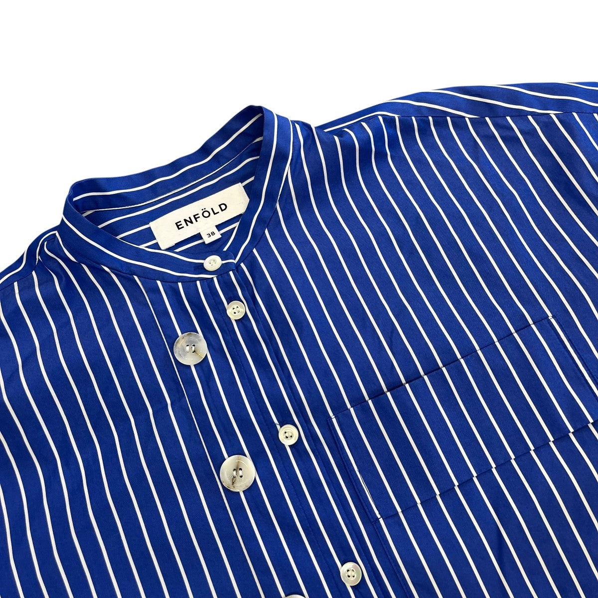 ENFOLD(エンフォルド) WAVE-HEM SHIRTノーカラーシャツ300HS230-1580