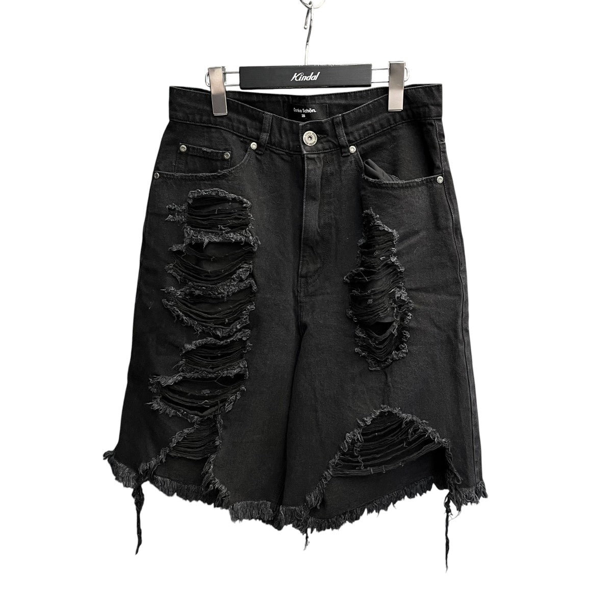 24SSDESTROY DENIM SHORTSダメージ加工ハーフパンツ24S-PTQ023-DS