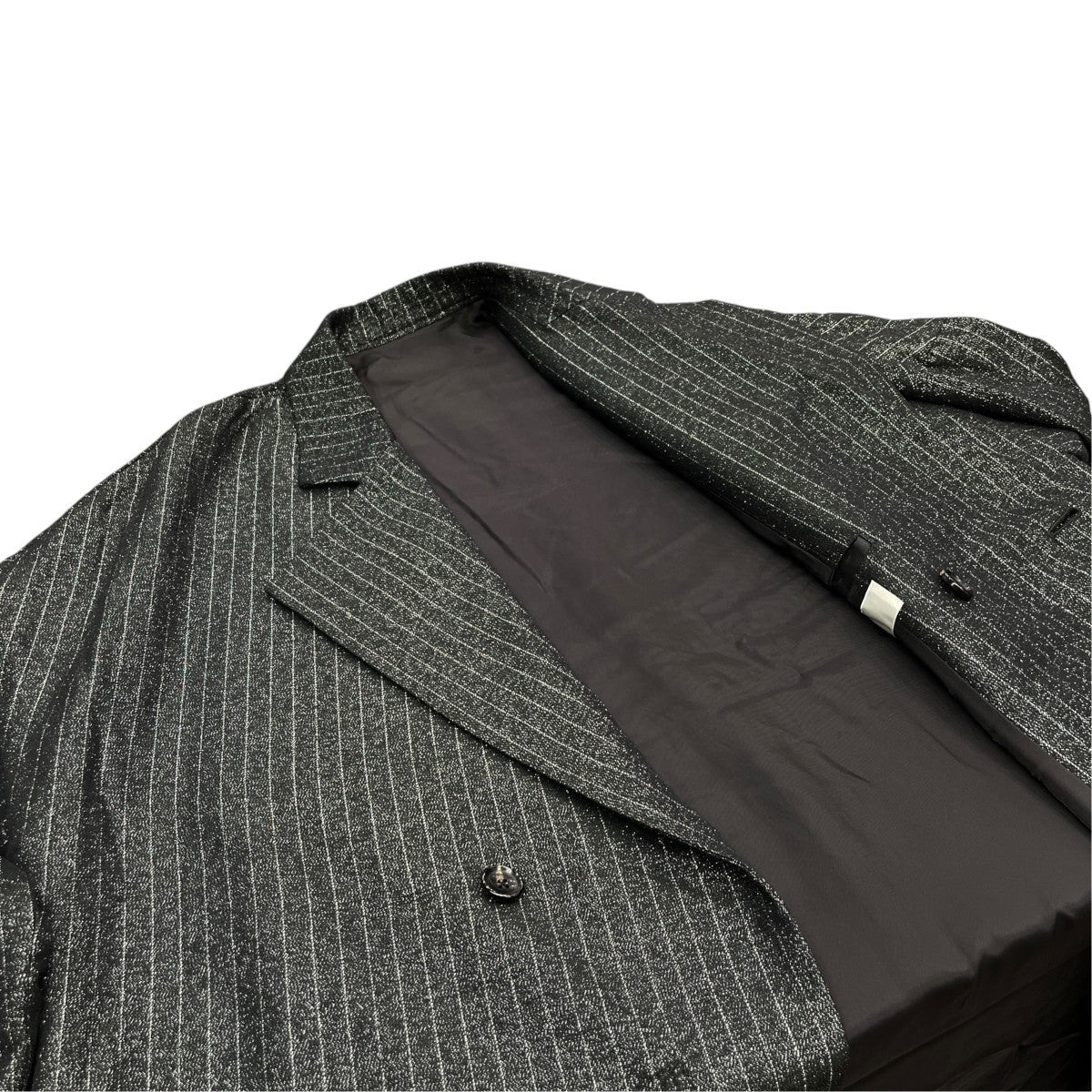 21AWバイアスグリッターストライプオーバーコートS0-C02-110