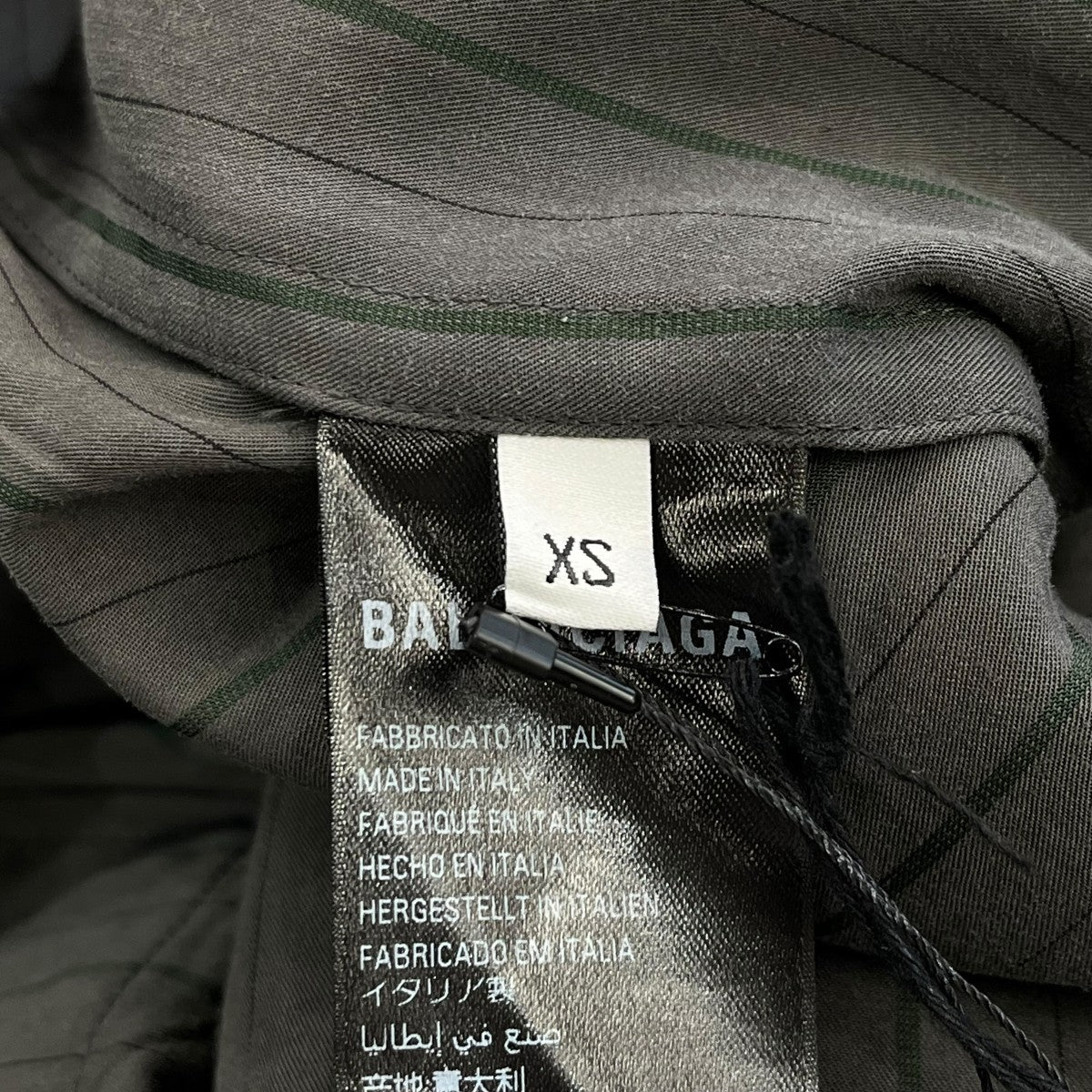 BALENCIAGA 24AWピンストライプフルードテーラードロングパンツワイドスラックス809134 古着・中古-6枚目のアイテム画像