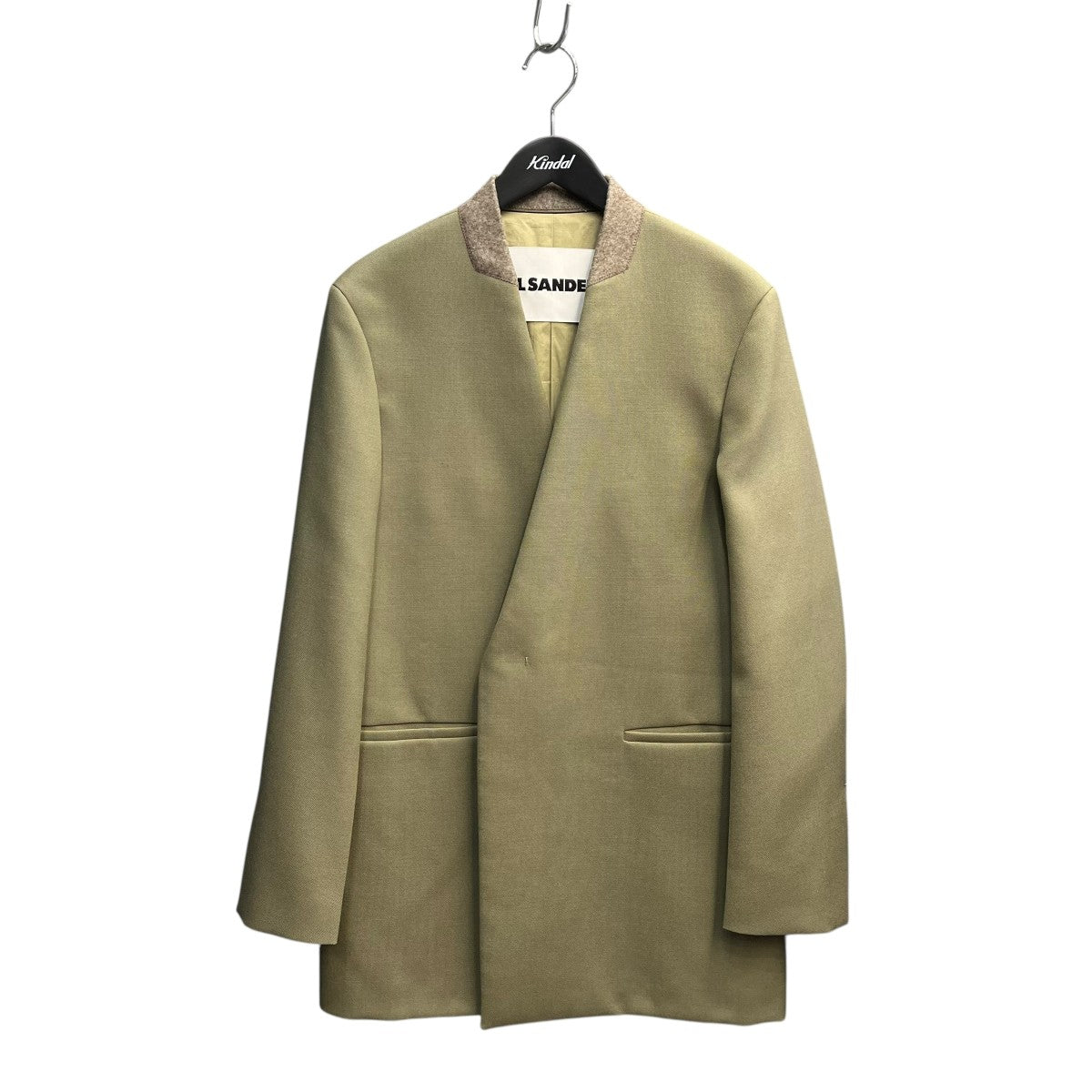 JIL SANDER 22AW1B Collar Less JacketテーラードジャケットJ21BN0011 J40005 古着・中古-1枚目のアイテム画像