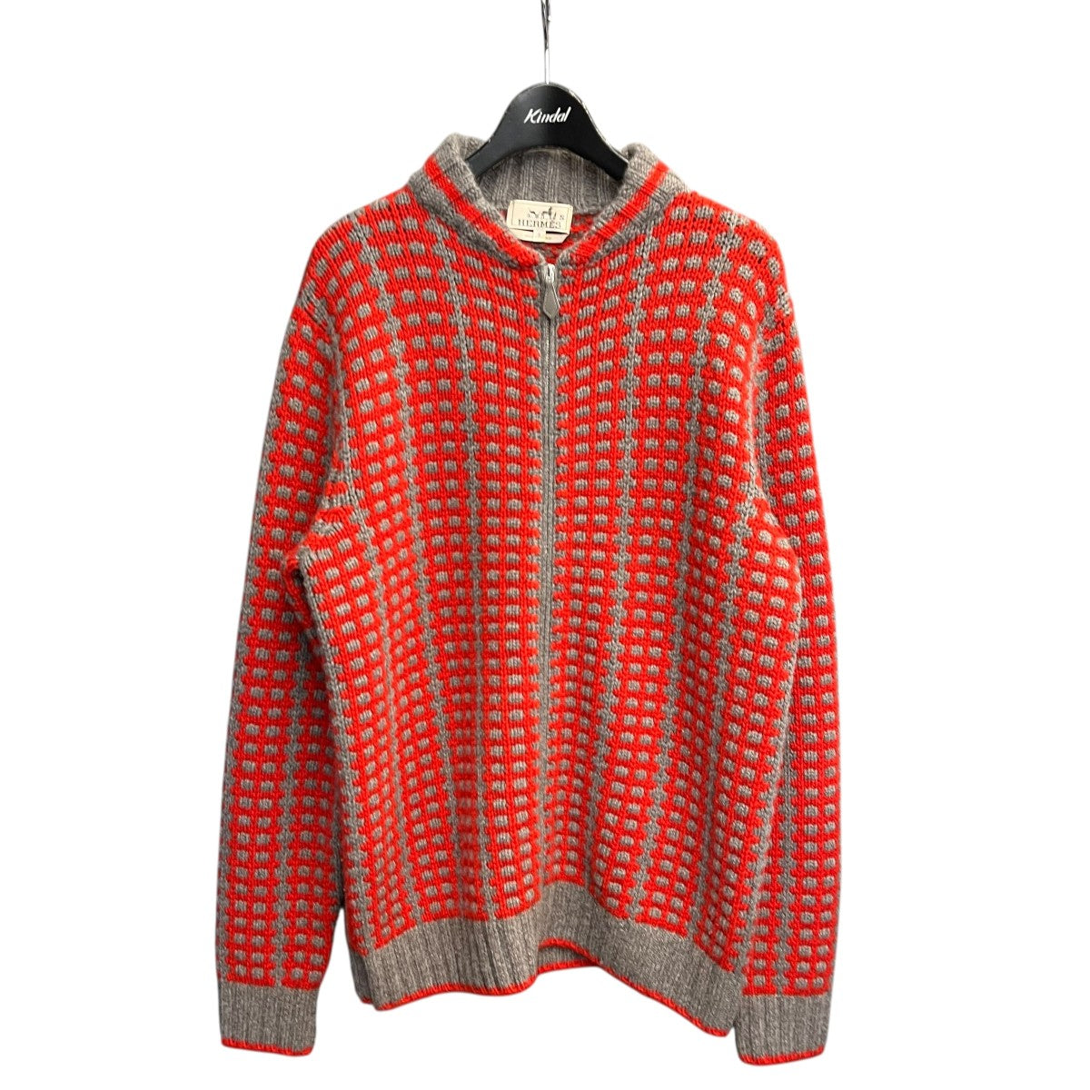 HERMES ジップカーディガン 古着・中古-1枚目のアイテム画像