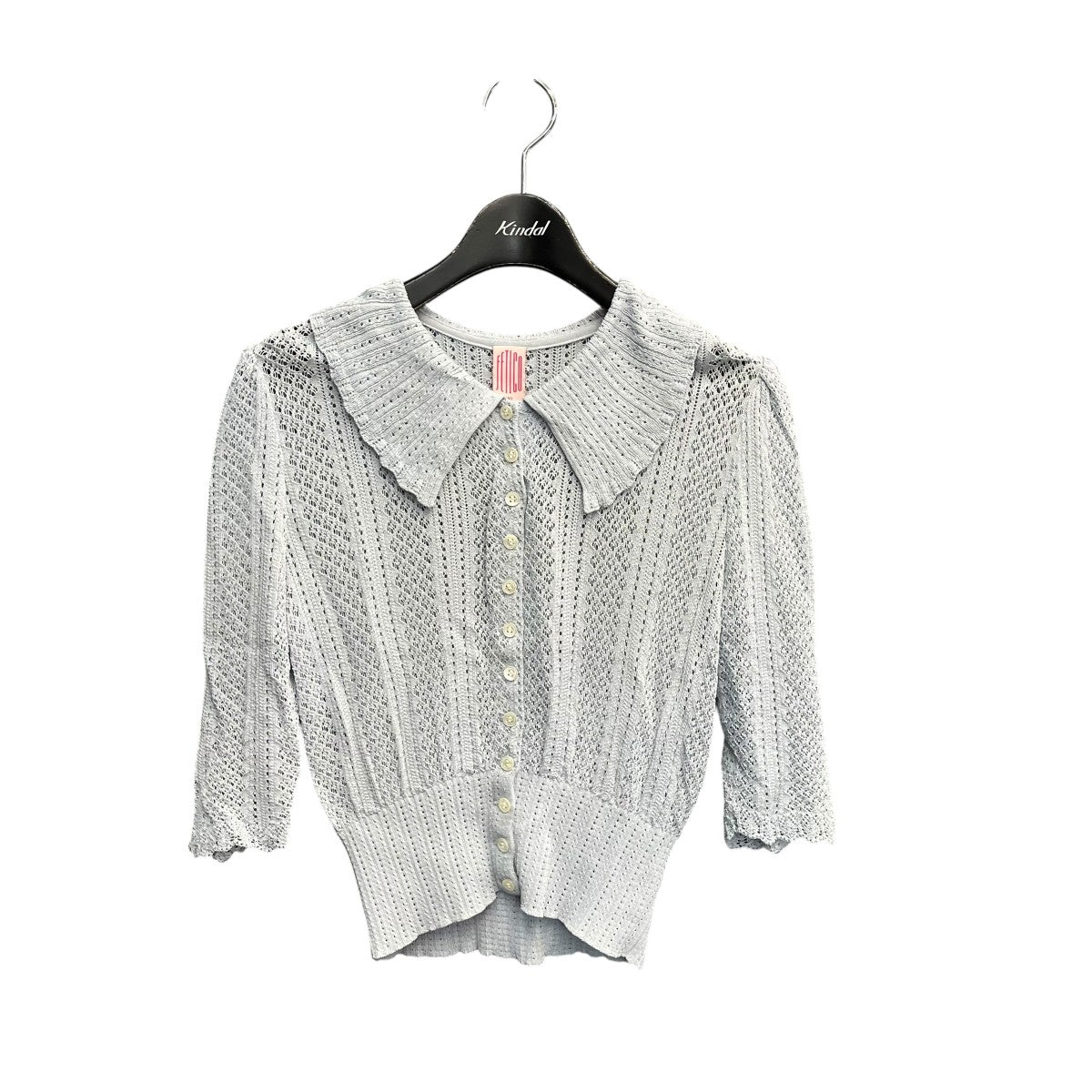 FETICO 25SSLace Knit Short-Sleeved Cardigan半袖カーディガンFTC252-0701 古着・中古-1枚目のアイテム画像