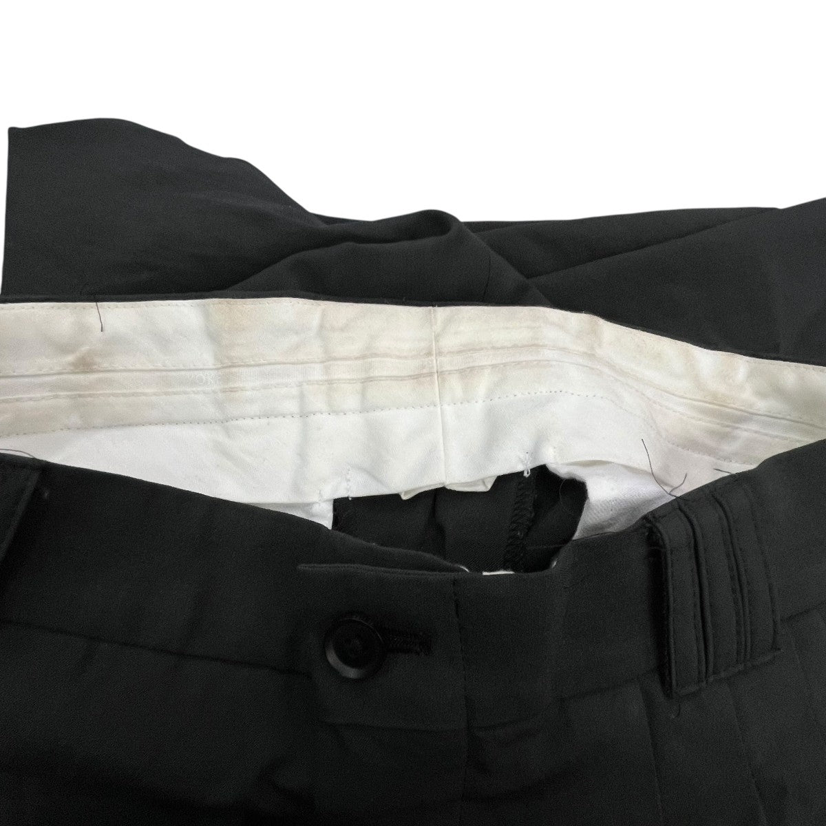 WOOL TROPICAL 3PLEATED WIDE―LEG TROUSERSスラックスyk25ss0898p