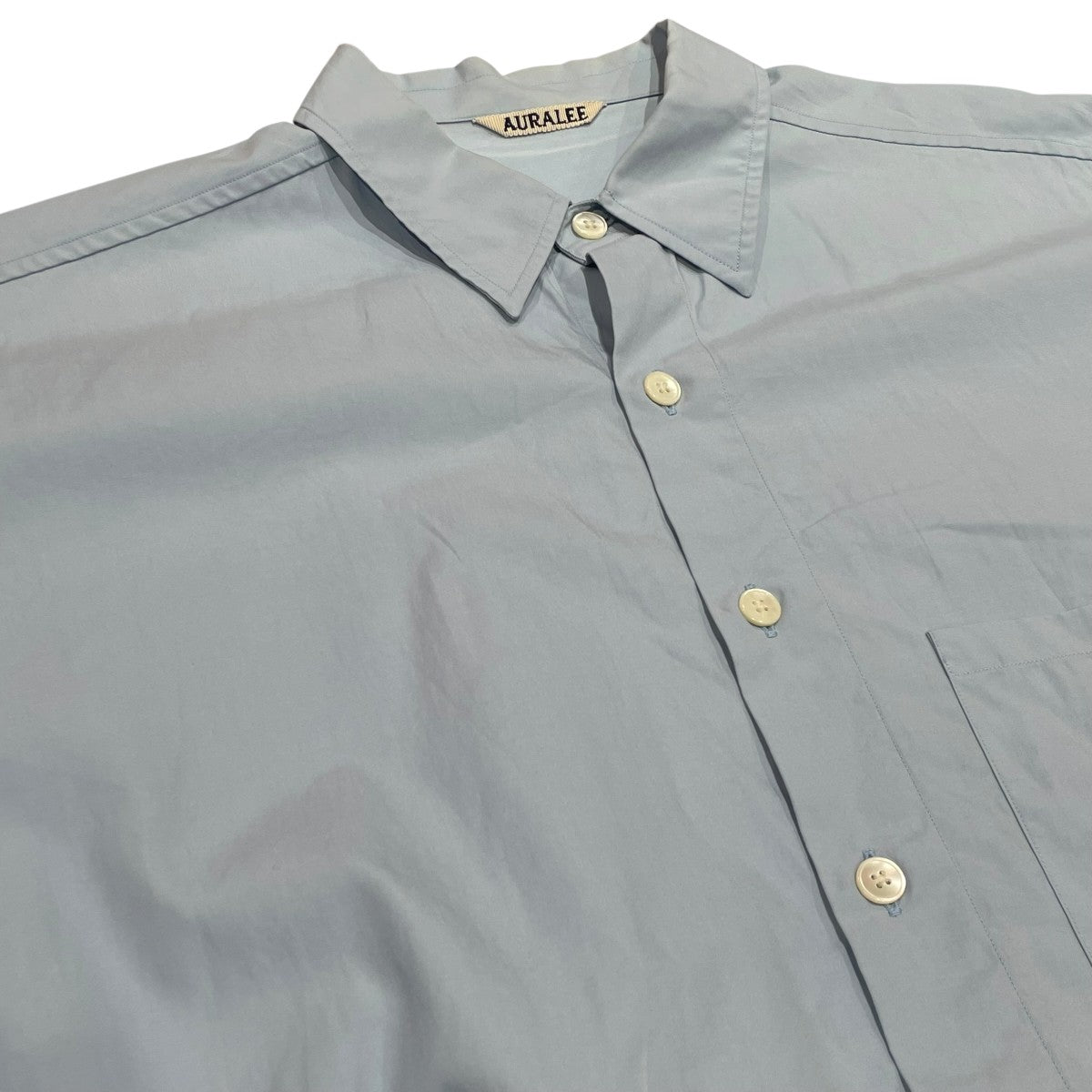 AURALEE 24SSWASHED FINX TWILL BIG HALF SLEEVED SHIRT半袖シャツA24SS03TN 古着・中古-3枚目のアイテム画像