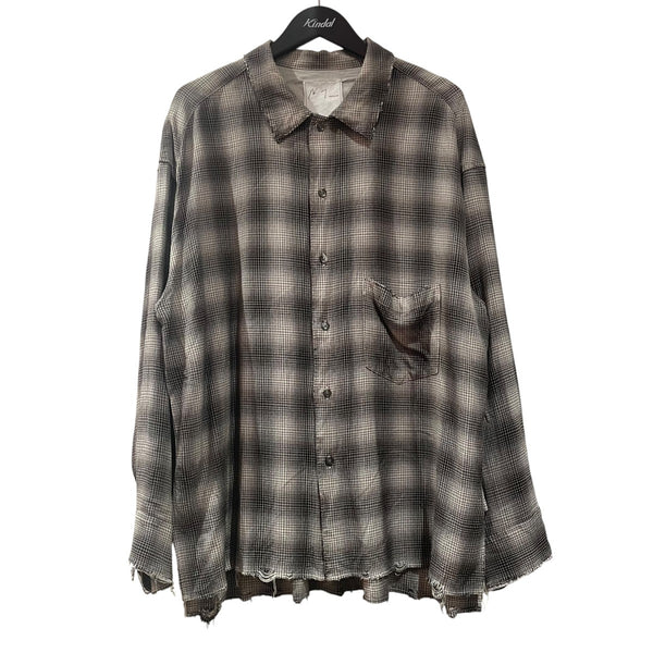 ANCELLM(アンセルム) 25SSOMBRECHECK SHIRTダメージチェックシャツANC