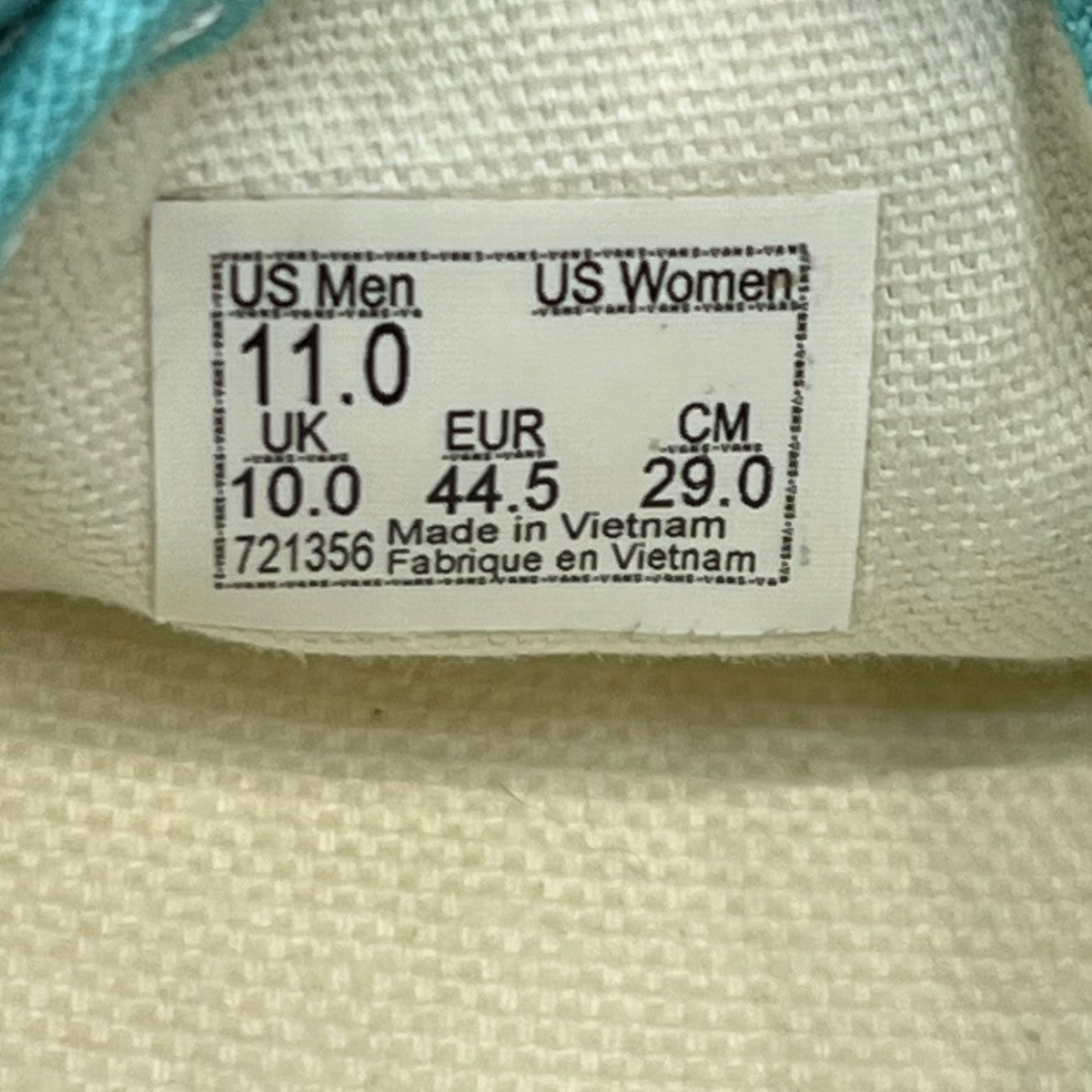 VANS PREMIUM AUTHENTIC 44 CHEETAH POOL BLUEローカットスニーカー721356 古着・中古-6枚目のアイテム画像