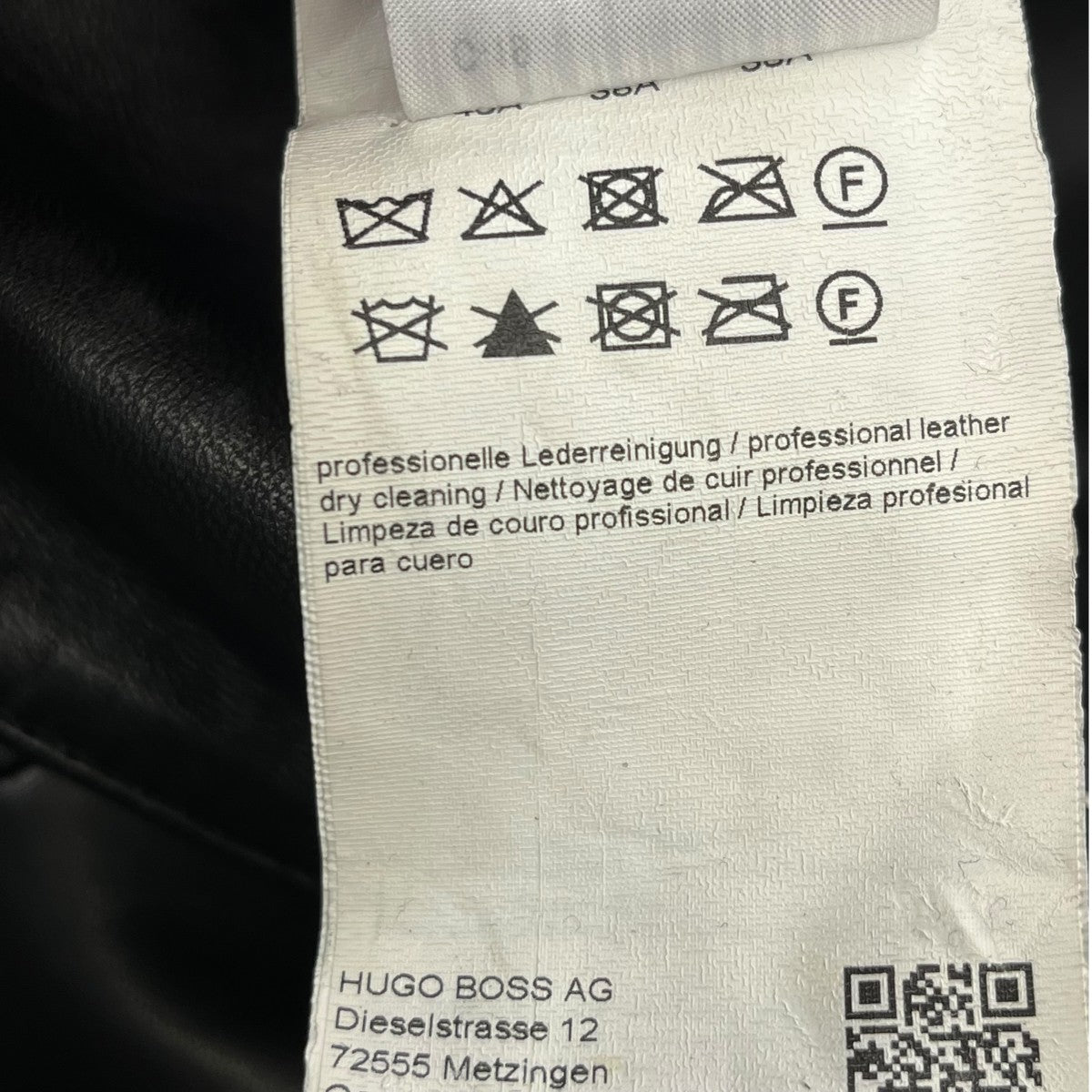 HUGO BOSS(ヒューゴボス) レザージャケット ブラック サイズ 48