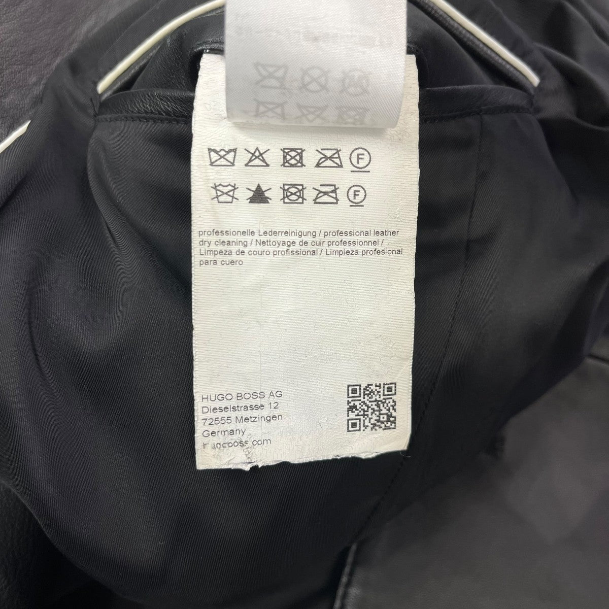 HUGO BOSS(ヒューゴボス) レザージャケット ブラック サイズ 48
