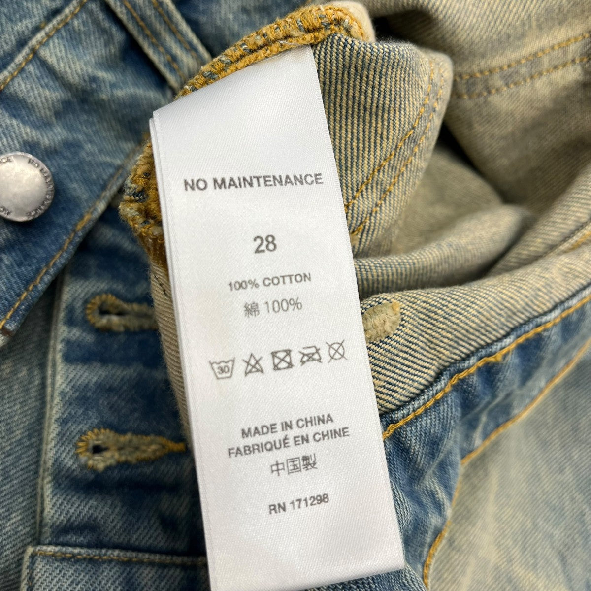 NO MAINTENANCE(ノーメンテナンス) デニムパンツ インディゴ サイズ 28