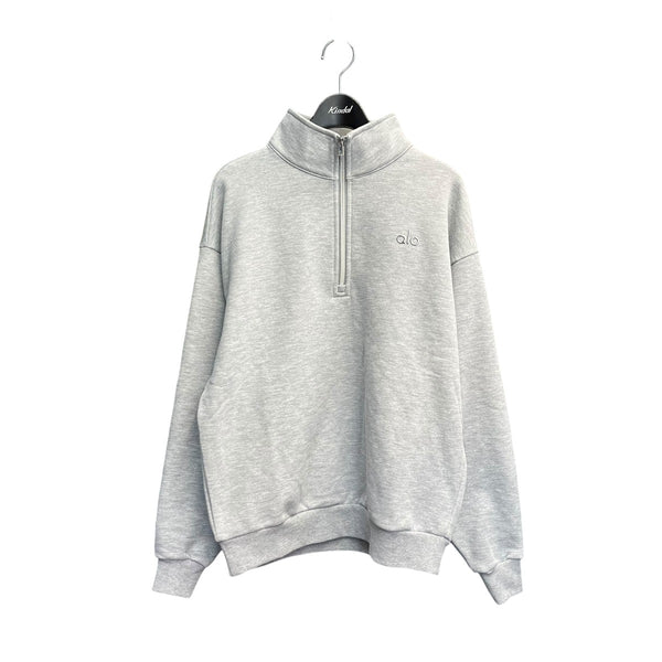 alo yogaハーフジップグレー ジップアップ トレーナー S 106f ALO Yoga(アローヨガ) ハーフジップスウェット グレー サイズ XS