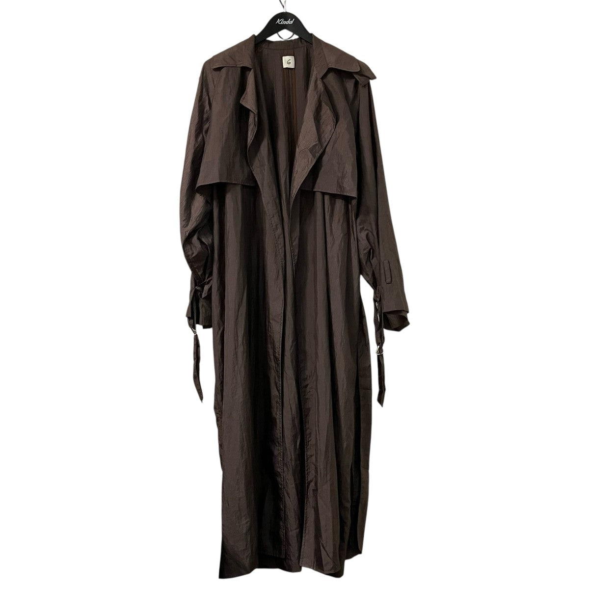 6(ROKU) BEAUTY＆YOUTH NYLON BIG TRENCH COATロングナイロンコート8625-104-0160 古着・中古-1枚目のアイテム画像