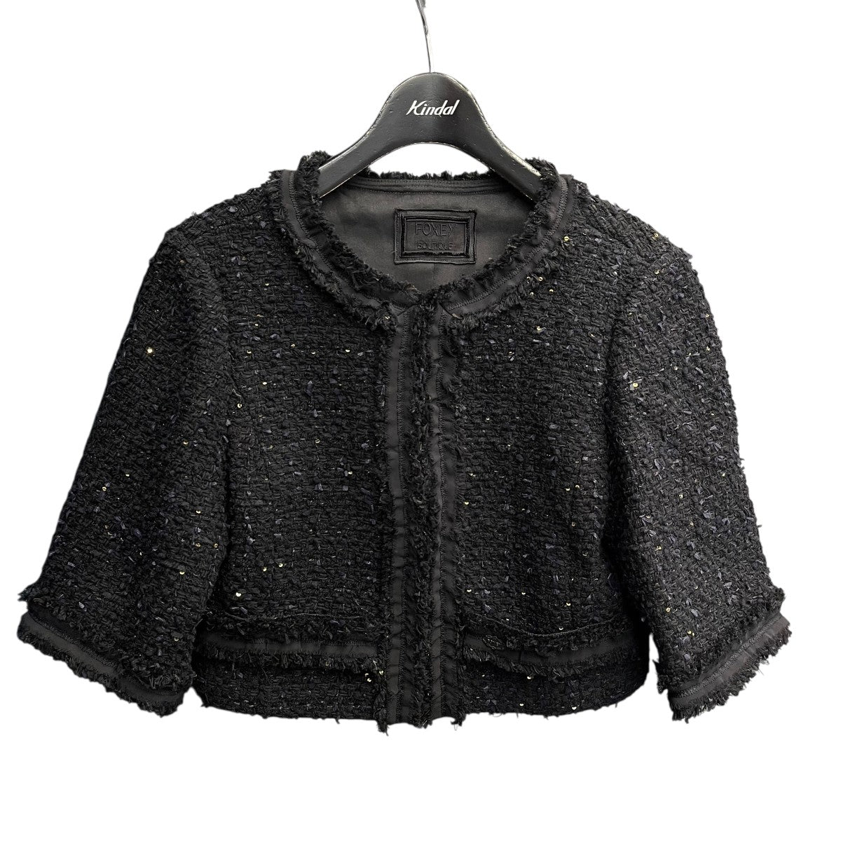 美品　Foxey フォクシー　ノーカラージャケット　ツイードジャケット　40 FOXEY(フォクシー) ツイードジャケット40540 40540 ベージュ サイズ 38