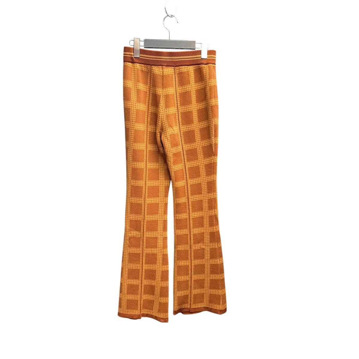 mame kurogouchi 23SSMulti Plaid Geometric Knit TrousersフレアスラックスMM23PS-KN719 古着・中古-2枚目のアイテム画像