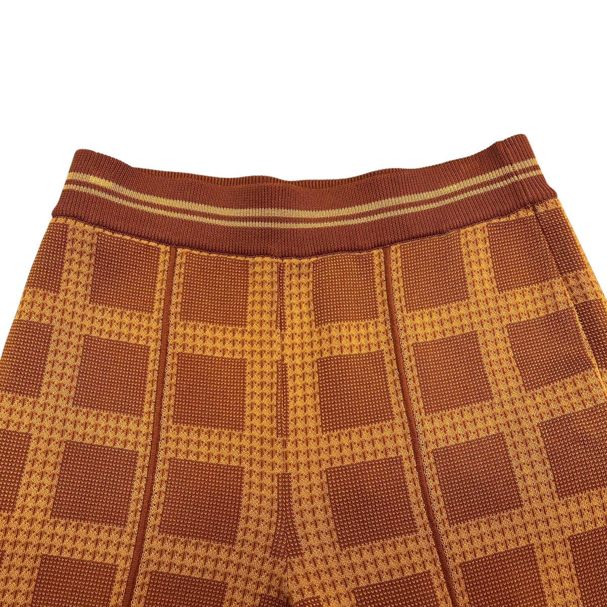 mame kurogouchi 23SSMulti Plaid Geometric Knit TrousersフレアスラックスMM23PS-KN719 古着・中古-3枚目のアイテム画像