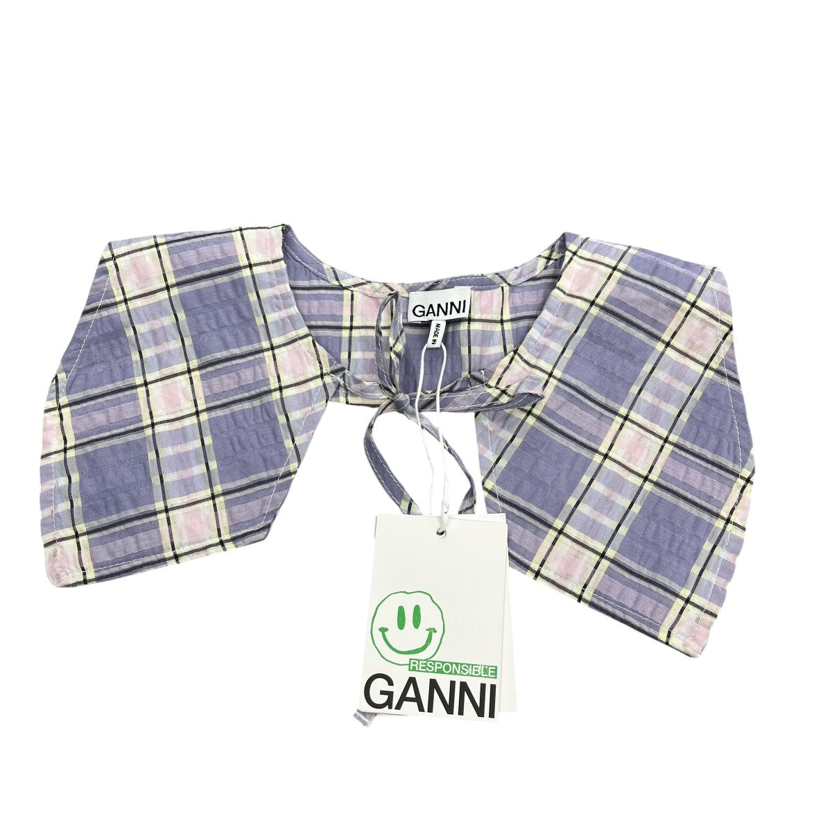 Ganni Checked collar付け襟A4335 古着・中古-1枚目のアイテム画像