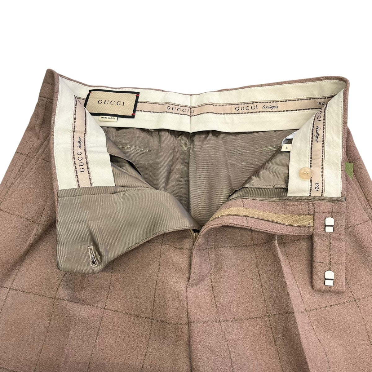 オーバーチェックウールパンツウールパンツ756408 ZALV6