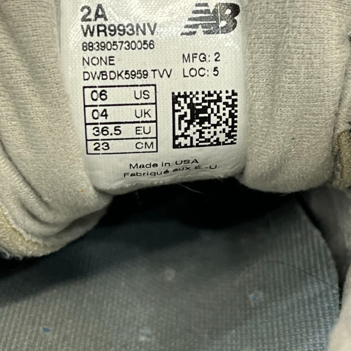 USA製 993ローカットスニーカーWR993NV