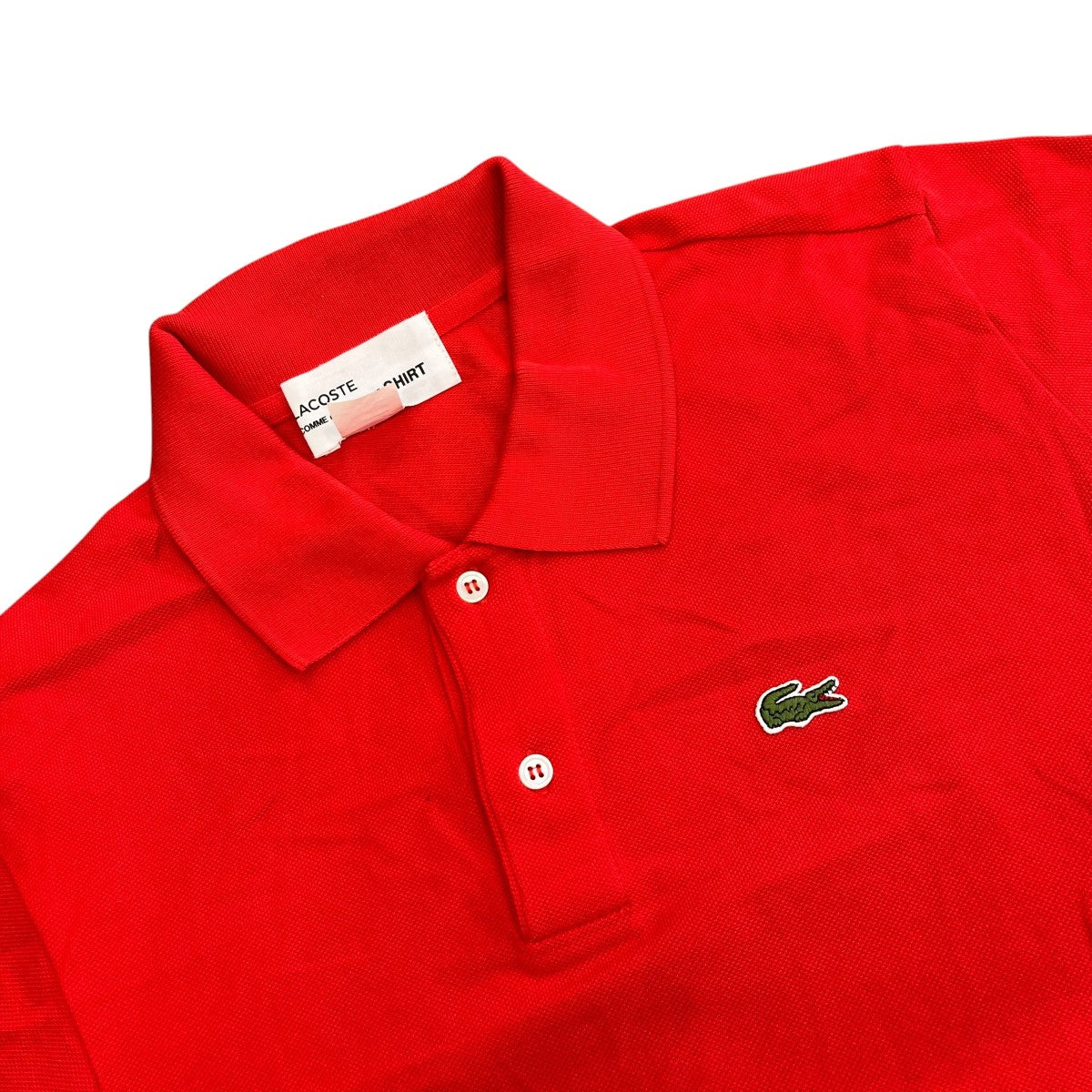 LACOSTE×COMME des GARCONS SHIRT コットン鹿の子アシンメトリーポロシャツポロシャツFL-T003 古着・中古-3枚目のアイテム画像