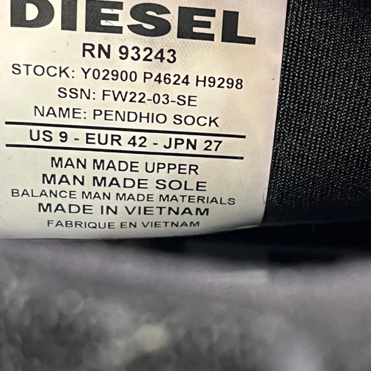 PENDHIO SOCKハイカットスニーカーFW22-03-SE