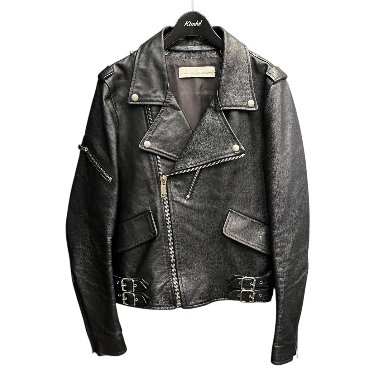 希少 美品 ゴールデングース シングル ライダースジャケット サイズM ブラック ゴールデングース(GOLDEN GOOSE)ゴールデングース ライダース